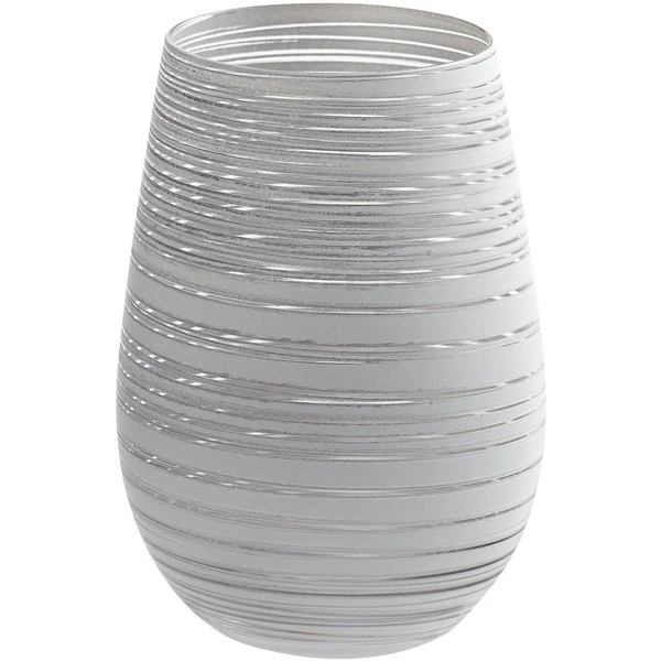 Stolzle S3525712T Twister 16.5 Oz. White/Silver Stemless Wine Glass / Tumbler - 24/Case