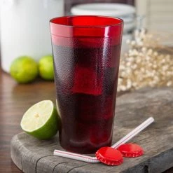 Carlisle 521610 Stackable 16 Oz. Ruby SAN Plastic Tumbler - 6/Pack