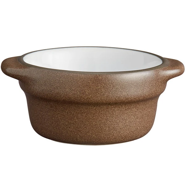 Acopa Embers 2.5 Oz. Hickory Brown Matte Stoneware Sauce Cup - 36/Case - Image 2