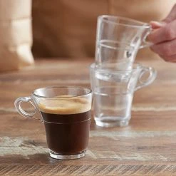 Duralex 4026AR06 Caprice 3.125 Oz. Stackable Glass Espresso Mug - 6/Pack