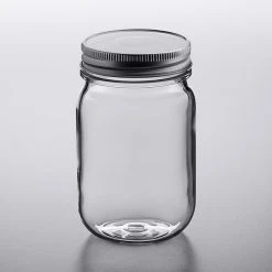 Elite Global Solutions DW3252PC-CL 16 Oz. Plastic Drinking Jar / Mason Jar - 24/Case