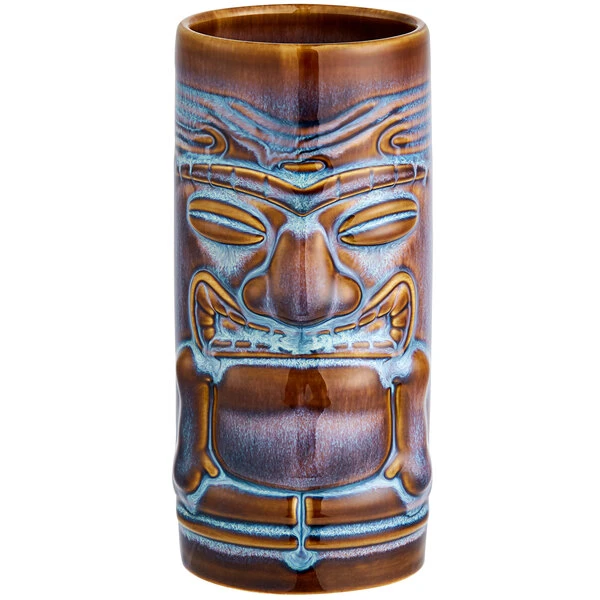 Tuxton GZ3-160 Glacier 16 Oz. Ceramic Tiki Mug - 12/Pack - Image 2