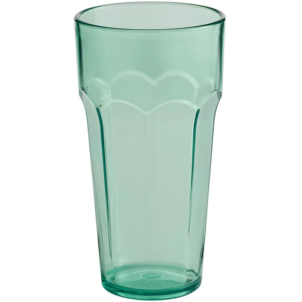 Choice 16 Oz. Green SAN Plastic Paneled Tumbler - 12/Pack - Image 2