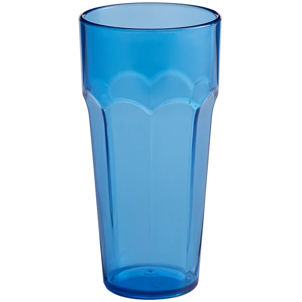 Choice 14 Oz. Blue SAN Plastic Paneled Tumbler - 12/Pack - Image 2