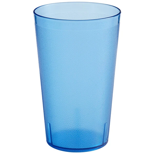 Choice 32 Oz. Blue SAN Plastic Pebbled Tumbler - 12/Pack - Image 2