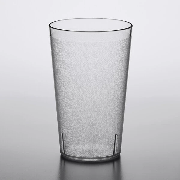 Choice 32 Oz. Clear SAN Plastic Pebbled Tumbler - 12/Pack - Image 2