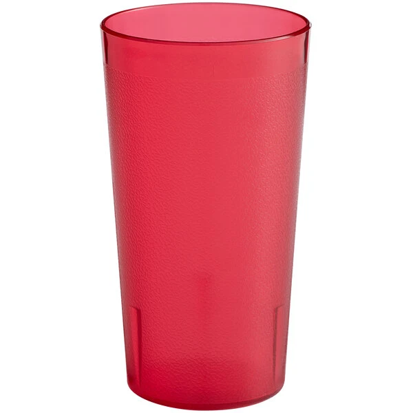 Choice 16 Oz. Red SAN Plastic Pebbled Tumbler - 12/Pack - Image 2