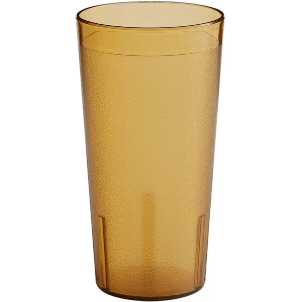 Choice 20 Oz. Amber SAN Plastic Pebbled Tumbler - 12/Pack - Image 2