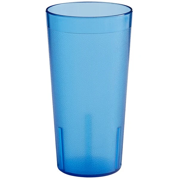 Choice 20 Oz. Blue SAN Plastic Pebbled Tumbler - 12/Pack - Image 2