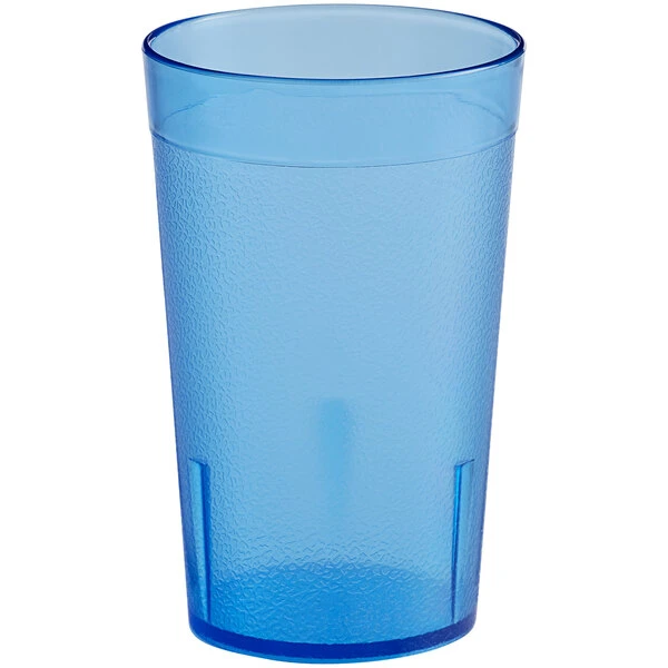 Choice 9 Oz. Blue SAN Plastic Pebbled Tumbler - 12/Pack - Image 2