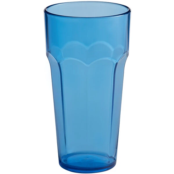 Choice 16 Oz. Blue SAN Plastic Paneled Tumbler - 12/Pack - Image 2