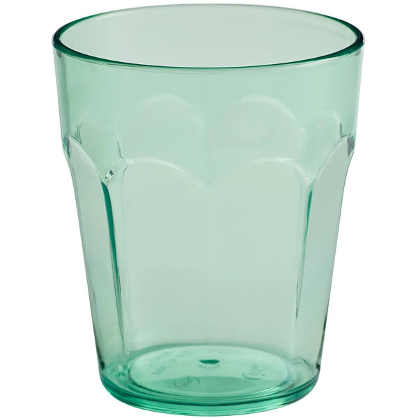 Choice 12 Oz. Green SAN Plastic Paneled Tumbler - 12/Pack - Image 2