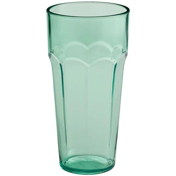 Choice 14 Oz. Green SAN Plastic Paneled Tumbler - 12/Pack - Image 2