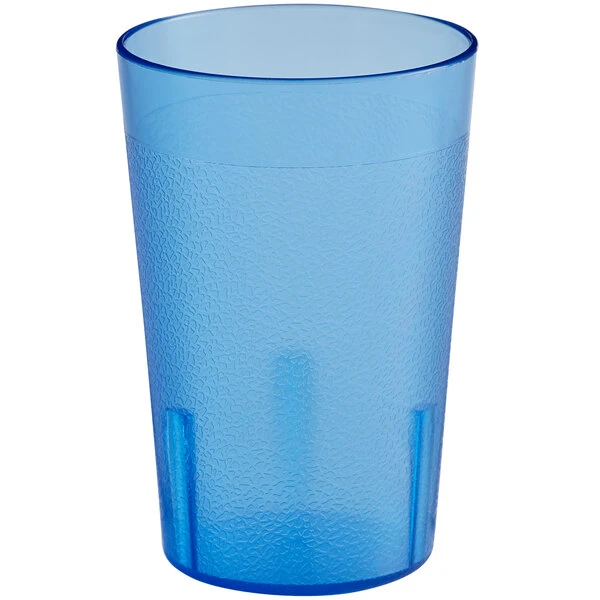 Choice 8 Oz. Blue SAN Plastic Pebbled Tumbler - 12/Pack - Image 2