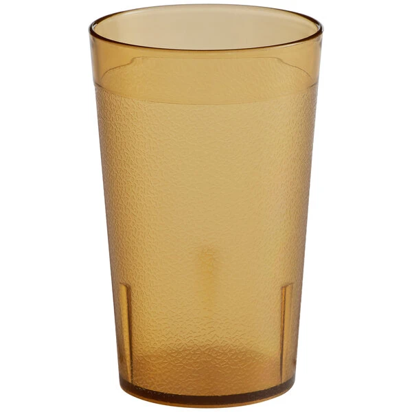 Choice 9 Oz. Amber SAN Plastic Pebbled Tumbler - 12/Pack - Image 2
