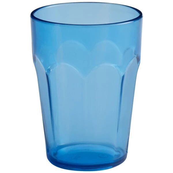 Choice 9 Oz. Blue SAN Plastic Paneled Tumbler - 12/Pack - Image 2