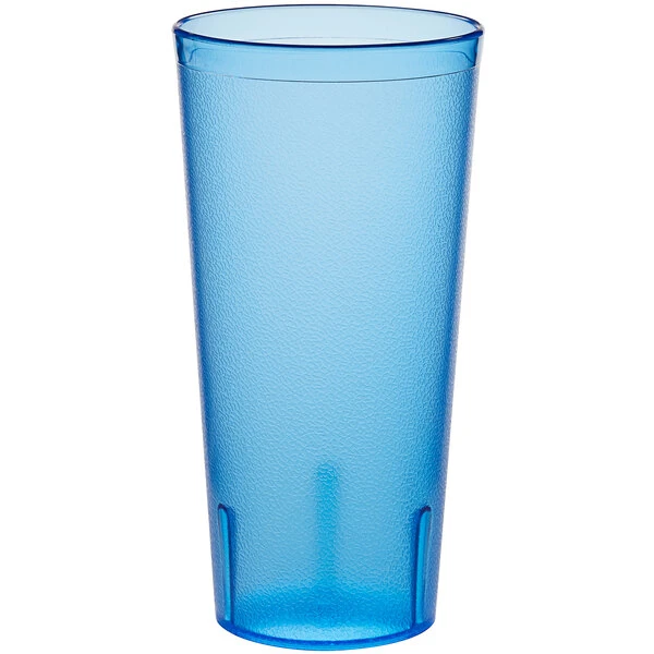 Choice 24 Oz. Blue SAN Plastic Pebbled Tumbler - 12/Pack - Image 2
