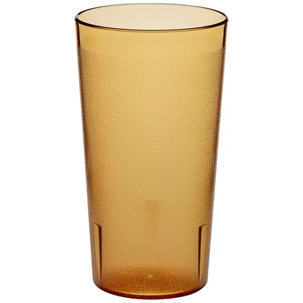 Choice 16 Oz. Amber SAN Plastic Pebbled Tumbler - 12/Pack - Image 2