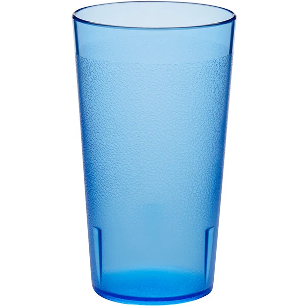 Choice 12 Oz. Blue SAN Plastic Pebbled Tumbler - 12/Pack - Image 2