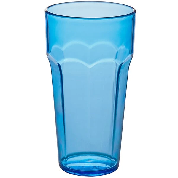Choice 22 Oz. Blue SAN Plastic Paneled Tumbler - 12/Pack - Image 2