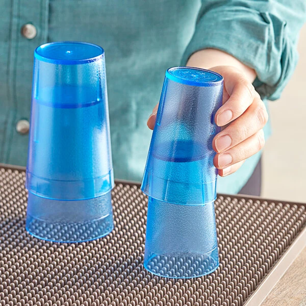 Choice 5 Oz. Blue SAN Plastic Pebbled Tumbler - 12/Pack - Image 3