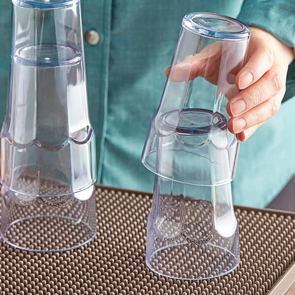 Choice 10 Oz. Clear SAN Plastic Paneled Tumbler - 12/Pack - Image 3