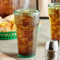 Choice 20 Oz. Green SAN Plastic Paneled Tumbler - 12/Pack