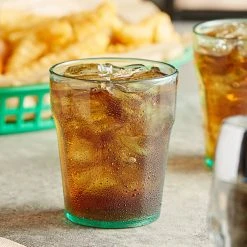 Choice 8 Oz. Green SAN Plastic Paneled Tumbler - 12/Pack