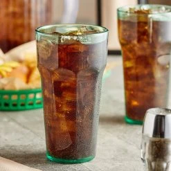 Choice 22 Oz. Green SAN Plastic Paneled Tumbler - 12/Pack