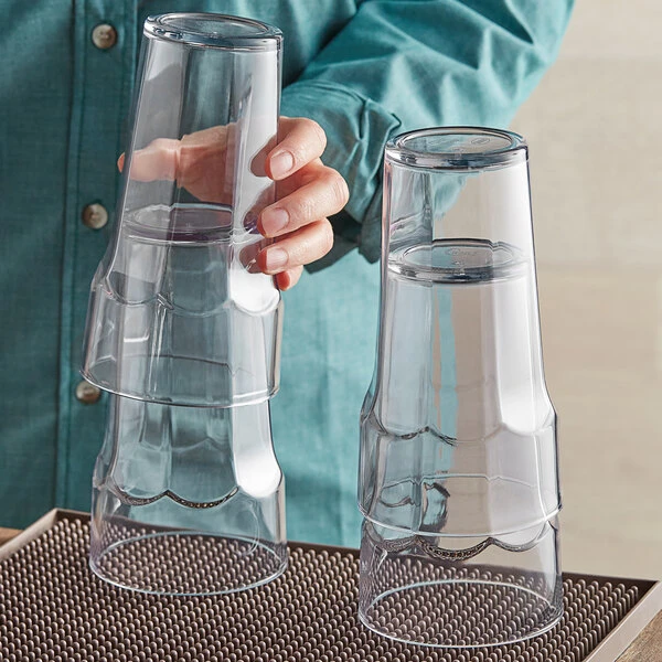 Choice 22 Oz. Clear SAN Plastic Paneled Tumbler - 12/Pack - Image 3