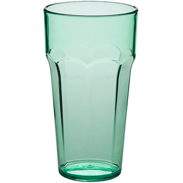 Choice 22 Oz. Green SAN Plastic Paneled Tumbler - 12/Pack - Image 2