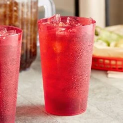 Choice 32 Oz. Red SAN Plastic Pebbled Tumbler - 12/Pack