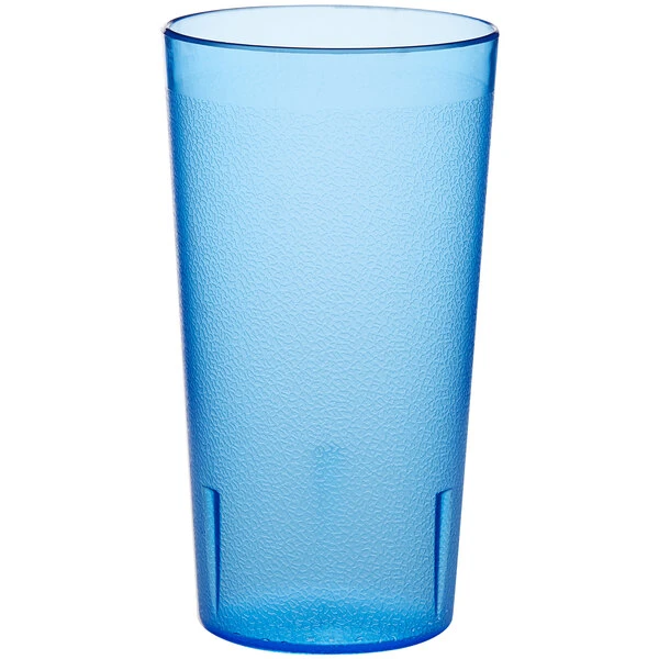 Choice 16 Oz. Blue SAN Plastic Pebbled Tumbler - 12/Pack - Image 2