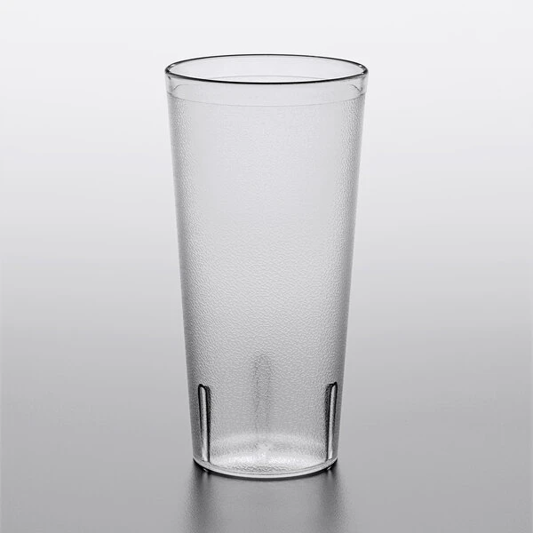 Choice 24 Oz. Clear SAN Plastic Pebbled Tumbler - 12/Pack - Image 2