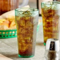 Choice 14 Oz. Green SAN Plastic Paneled Tumbler - 12/Pack