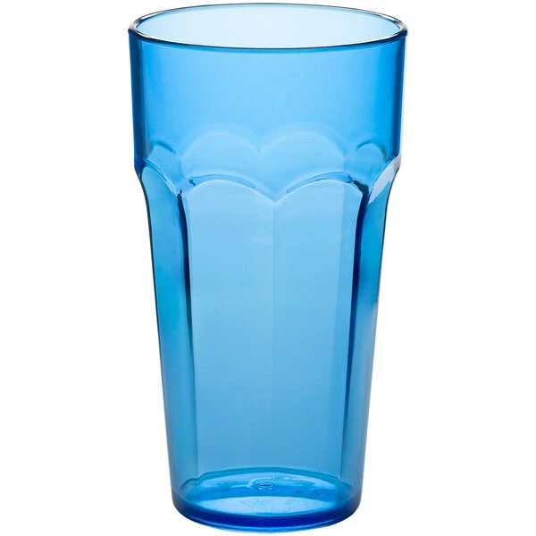Choice 20 Oz. Blue SAN Plastic Paneled Tumbler - 12/Pack - Image 2