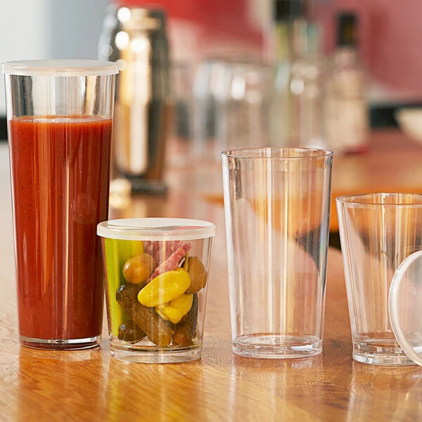 American Metalcraft 24 Oz. Reusable Clear Plastic Tumbler With Lid PTL24 - Image 2