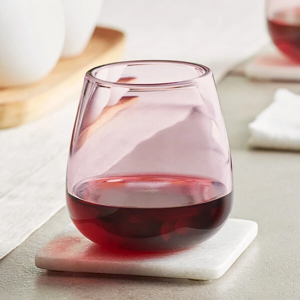 Acopa Pangea 13 Oz. Mauve Stemless Wine Glass - 12/Case