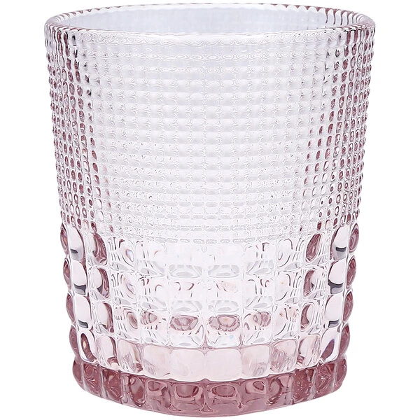 Fortessa Tableware Solutions Fortessa Malcolm 11.5 Oz. Pink Rocks / Double Old Fashioned Glass - 24/Case
