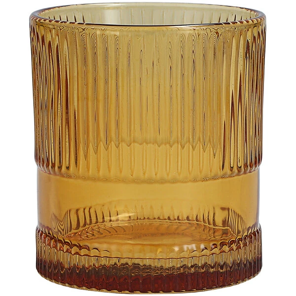Fortessa Tableware Solutions Fortessa NoHo 9.85 Oz. Amber Rocks / Double Old Fashioned Glass - 4/Case