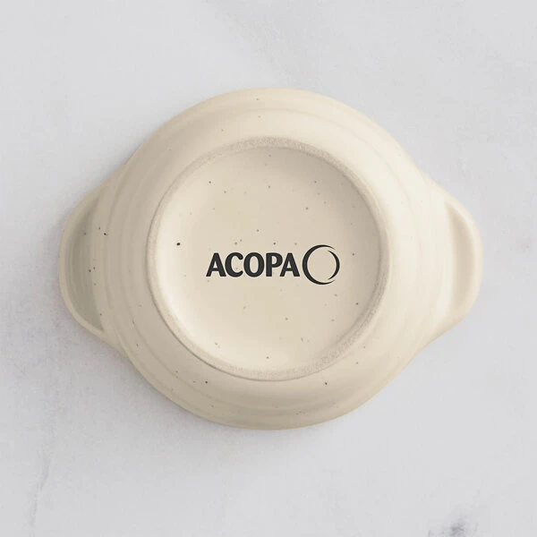 Acopa Embers 2.5 Oz. Cream White Matte Stoneware Sauce Cup - 36/Case - Image 3