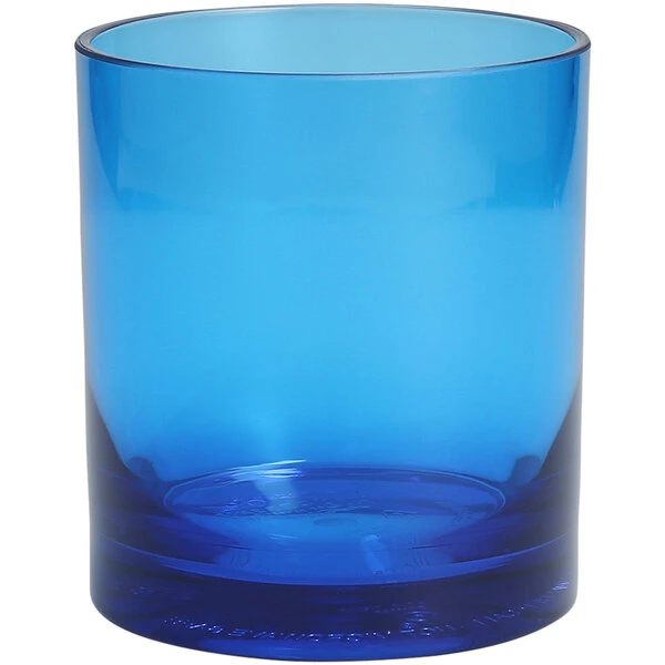 Fortessa Tableware Solutions Fortessa Outside 14 Oz. Blue Tritan Plastic Rocks / Double Old Fashioned Glass - 24/Case