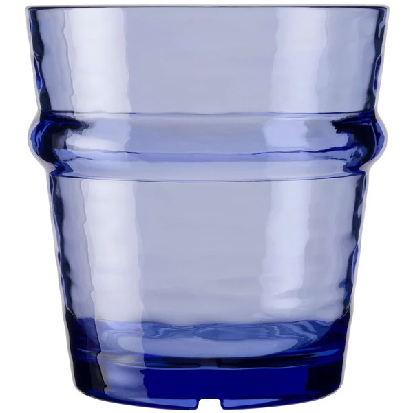 Libbey Infinium Wake 12 Oz. Tidal Blue Tritan Plastic Stackable Rocks / Double Old Fashioned Glass - 12/Case
