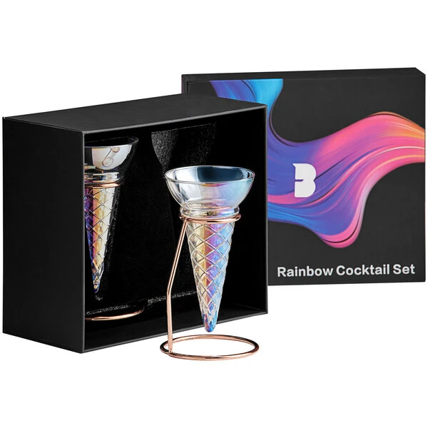 Flavour Blaster 5 Oz. Ice Cream Cone Cocktail Glass With Stands - 2/Pack - Image 2