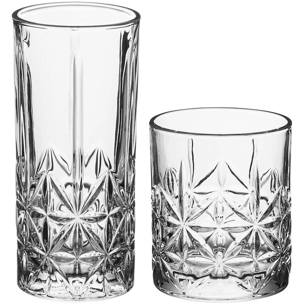 Acopa Gardenia Rocks / Old Fashioned And Highball Glass Set - 24/Set - Image 2