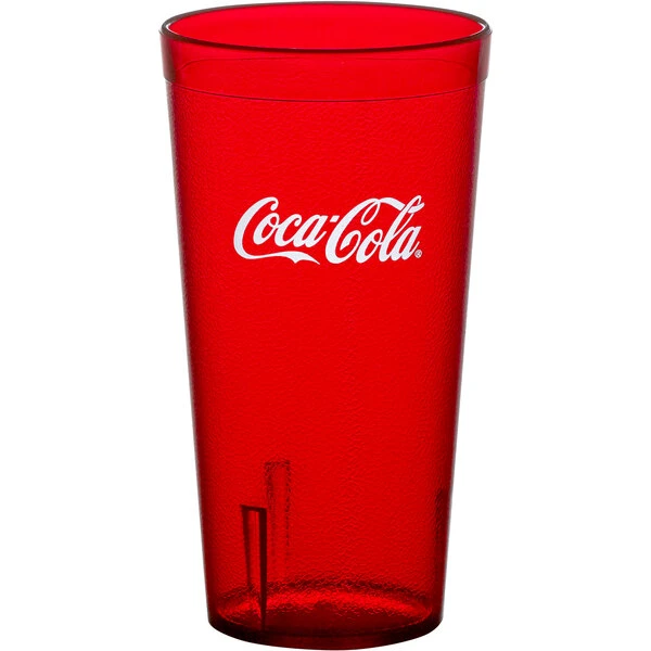 Carlisle 52203550 Stackable 20 Oz. Ruby Coca-Cola® SAN Plastic Tumbler - 72/Case - Image 2