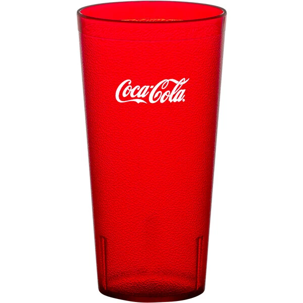 Carlisle 5232-63550I Stackable 32 Oz. Ruby Coca-Cola® SAN Plastic Tall Tumbler - 72/Case - Image 2