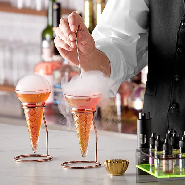 Flavour Blaster 5 Oz. Ice Cream Cone Cocktail Glass With Stands - 2/Pack - Image 3