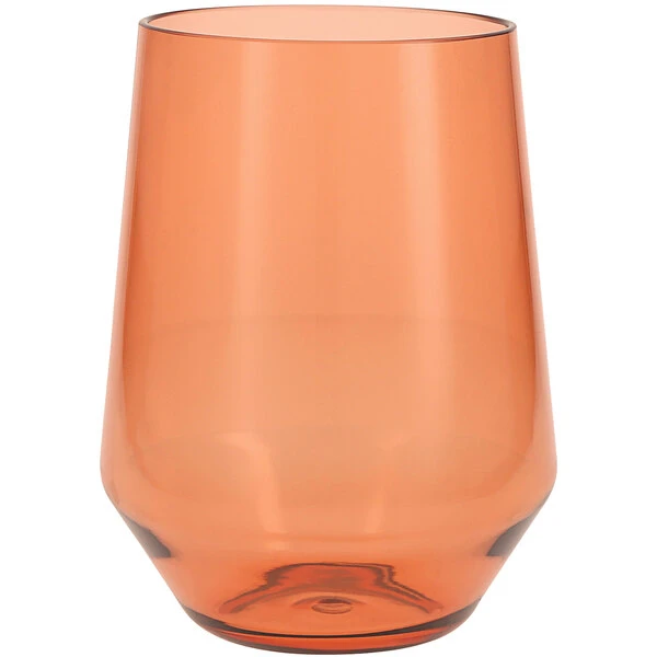 Fortessa Tableware Solutions Fortessa Sole 19 Oz. Terra Cotta Tritan Plastic Stemless Wine Glass - 12/Case