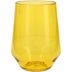 Fortessa Tableware Solutions Fortessa Sole 19 Oz. Yellow Sun Tritan Plastic Stemless Wine Glass - 12/Case